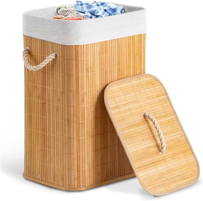 Cesto de Bambu Roupa Suja em Bambu