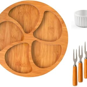 Kit Petisqueira Redonda Bambu